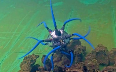 Bacteria-inspired robot uses 12 spinning flagella to roam underwater