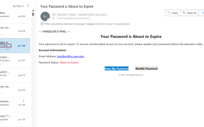 A phishing with invisible characters in the subject line